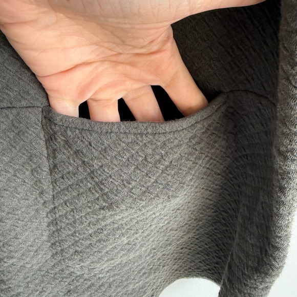 PURE JILL Charcoal Gray Quilted Cozy Casual Ladies Long Sleeve Pullover, L - Picture 4 of 5